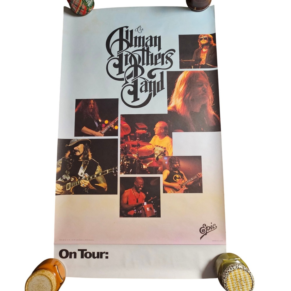 The Allman Brothers Band Seven Turns 1990 Tour Concert Promo Poster 23x39 CBS